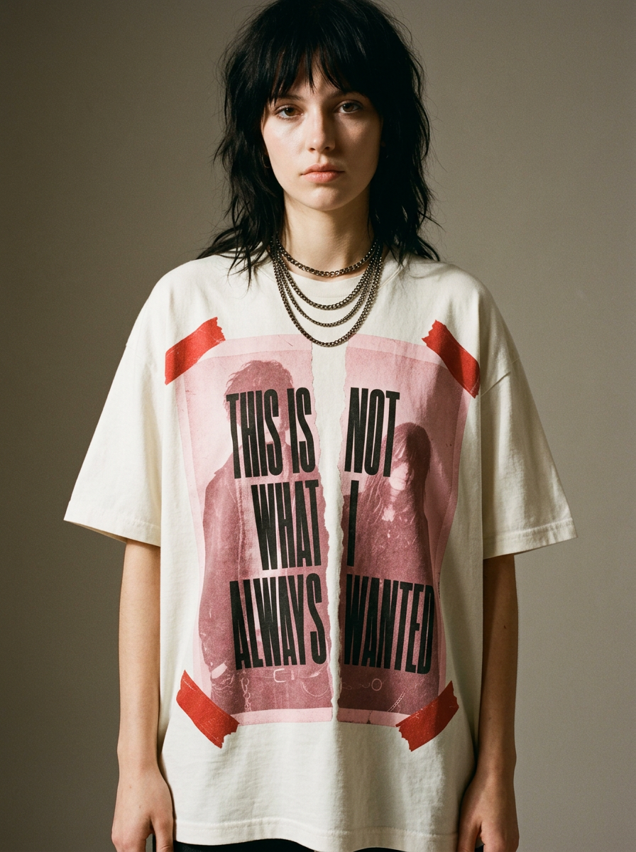 ANAEVE oversize t-shirt with ripped photo print