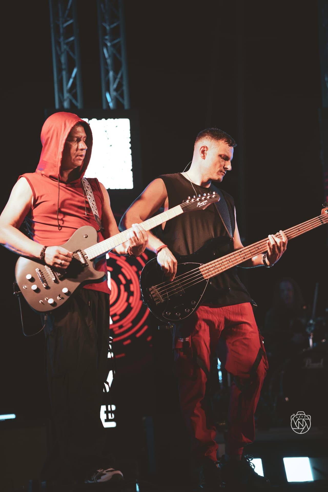 ANAEVE guitarist and bassist performing live on stage